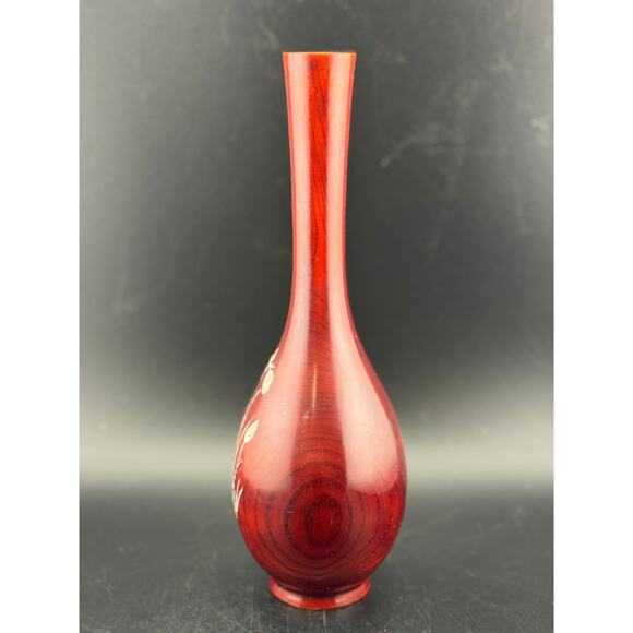 Vintage Inlaid Abalone Shell Iris Flower Vase - Picture 5 of 6